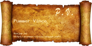 Pummer Vince névjegykártya